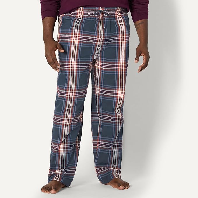 Amazon Essentials Mens Straight-Fit Woven Pajama Pant with Pockets