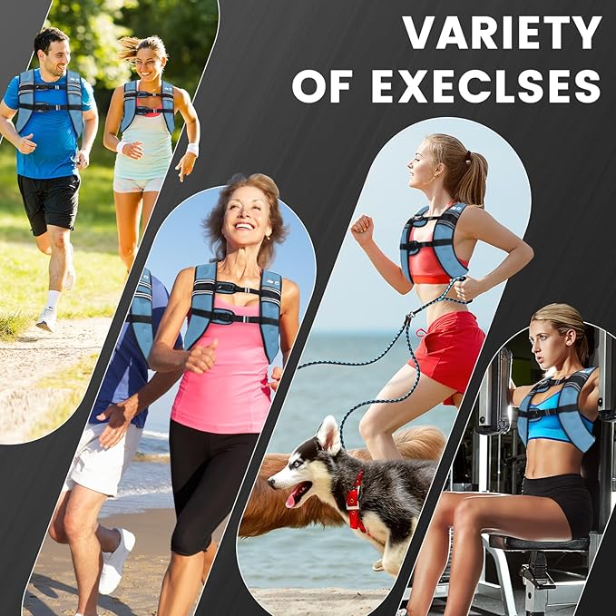 Weighted Vest Woman - 6lb/8lb/12lb/16lb/20lb/25lb/30lb Womens Weight Vest for Walking, Strength Training Weight Vests for Men, Reflective Stripe Fitness Vest for Workout Running Jogging