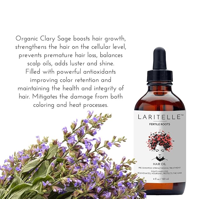 Laritelle Organic Hair Loss Treatment for Men and Women | Fortifying, Strengthening and Follicle Rejuvenating | Stops Hair Shedding, Promotes New Hair Growth | GMO-free. Vegan | 4 oz