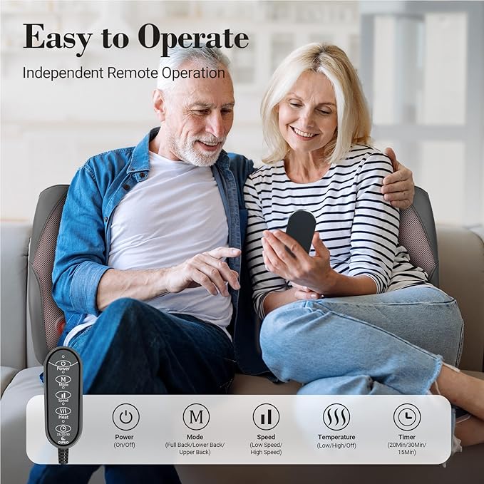 Shiatsu Low Back Massager - Gift for Women,Men, 3D Kneading Massage Pillow for Pain Relief,Rolling Massager for Home Office