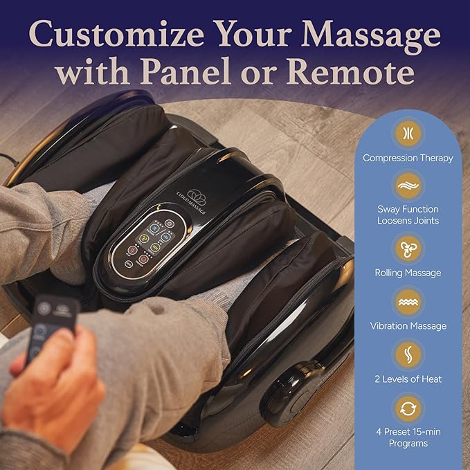 Cloud Massage Shiatsu Foot Massager with Heat, Deep Kneading Therapy for Pain Relief, Circulation, Post-Activity Relaxation - Foot Massager for Plantar Fasciitis, and Arthritis Relief