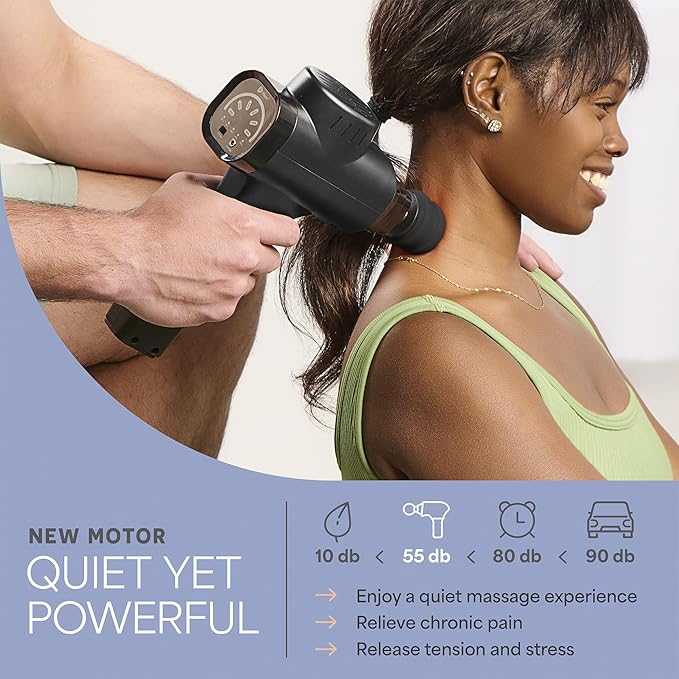LifePro Massage Gun & Holder (Sold Separately) – Percussion Muscle Massager for Athletes with 8 Heads & 6 Speeds – Deep Tissue Back Muscle Extender for Recovery