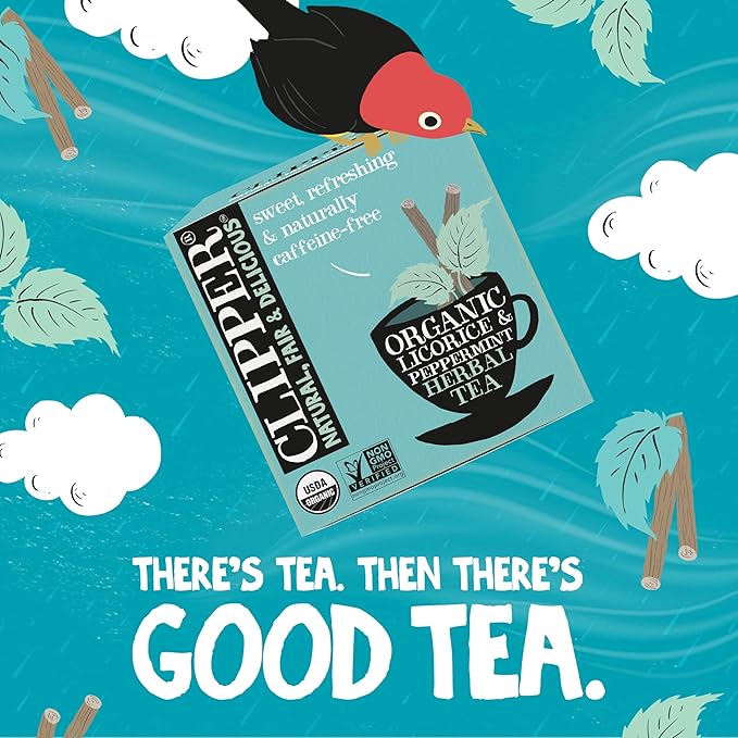 Clipper Tea Peppermint & Licorice Teabags – Caffeine Free, USDA Organic, Great Hot or Iced – Sweet, Refreshing, Natural, Fair & Delicious Sweet – 200 Tea Bags