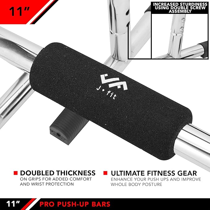 JFIT Tall Pro Push Up Bar Stand, 11-Inch