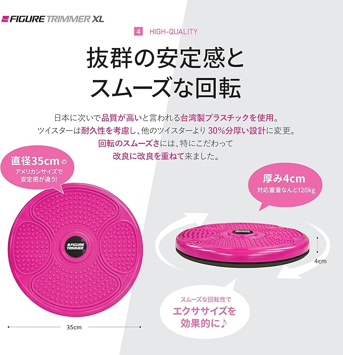 Daiwa Felicity Figure Trimmer Ab Twister Board - Waist Twister Machine for Core & Abs Exercise - Waist Twisting Fitness Tool, Dizzy Disc Twist Board for Slimming Workout & Reflexology
