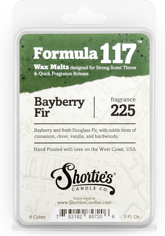 Christmas Pine Wax Melts Variety Pack - Formula 117 - 3 Highly Scented 3 Oz. Bars - Made With Natural Oils - Bayberry Fir, Christmas Tree, Mistletoe Moments - Pine Warmer Wax Cubes