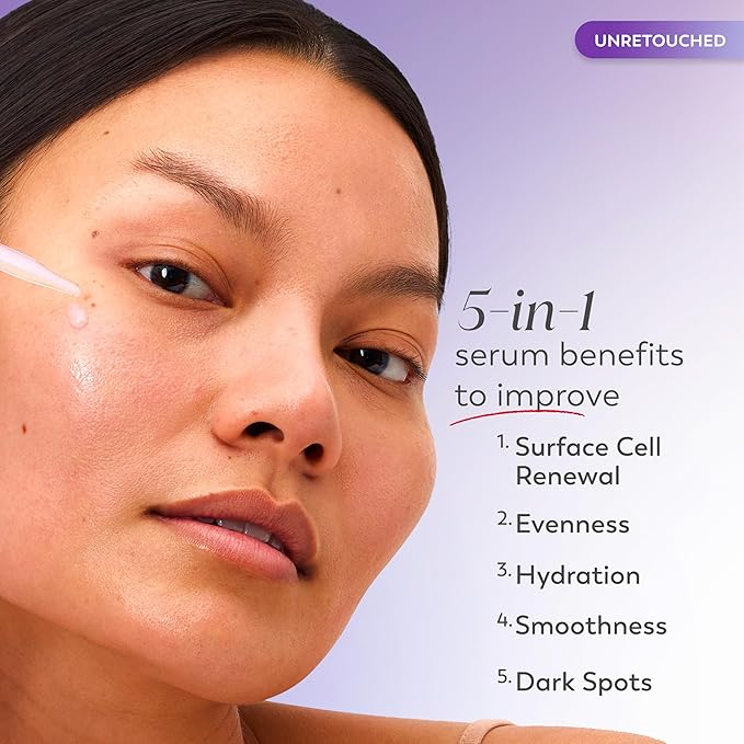 Olay Super Serum Night Repair, Fragrance-Free - Niacinamide, Peptide, Salicylic & Lactic Acid, Glycerin - 5-in-1 Skin Care Benefits - Hydrating, Evens Tone, Reduces Dark Spots, Anti-Aging, 1.7 Oz