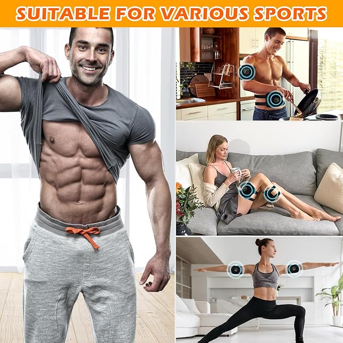 ABS Stimulator Muscle Toner Flex Fitness Belt for Arm, Foot and Waist - FDA Cleared AB Machine Abdominal Toning Ems Electro Stimulators Body Exercise Equipment Abdomen Home Office Workout