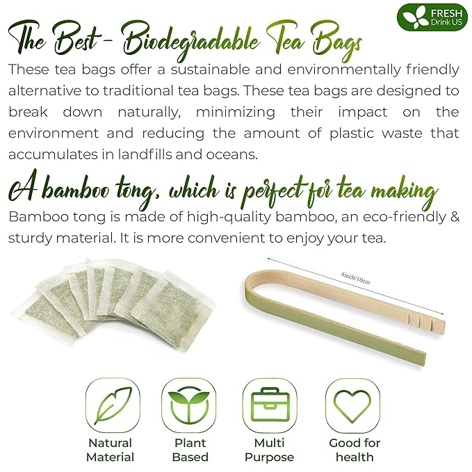 FreshDrinkUS, Pine Needle Tea Bags β 135 Tea Bags, Naturally Caffeine-Free, Refreshing Herbal Tea, Wild-Harvested Pine Leaves, Aromatic and Soothing β Non-GMO & Eco-Friendly Packaging