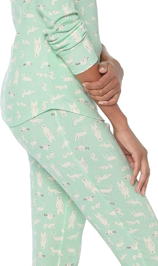 Amazon Essentials Womens Snug-Fit Cotton Sleepwear Pajama Set (Available in Plus Size)
