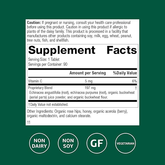 Standard Process Echinacea-C - Supplement for Immune System Support - Offers Daily Vitamin C Dose - Gluten-Free, Non-Dairy & Non-Soy - 90 Tablets (90 Servings)