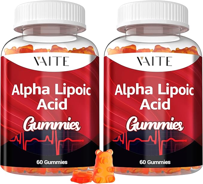 Alpha Lipoic Acid Gummies – Extra Strength ALA Antioxidant Supplement for Brain Health and Nerve Support – Non-GMO, Vegan, Gluten-Free – 60 Chewable Supplements for Antioxidant and Pain Relief (2pack)