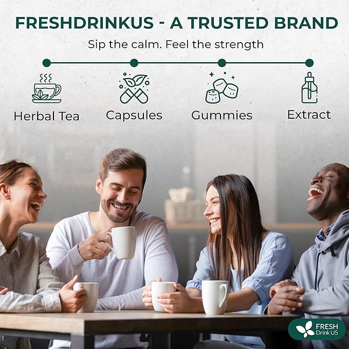 FreshDrinkUS, Lymphatic Drainage Tea | 30 Tea Bags | Herbal Tea Bags with Ginger, Dandelion Root, Burdock Root, Mullein, Calendula, Lemongrass, Rose, Licorice & Tulsi β Caffeine-Free Herbal Blend