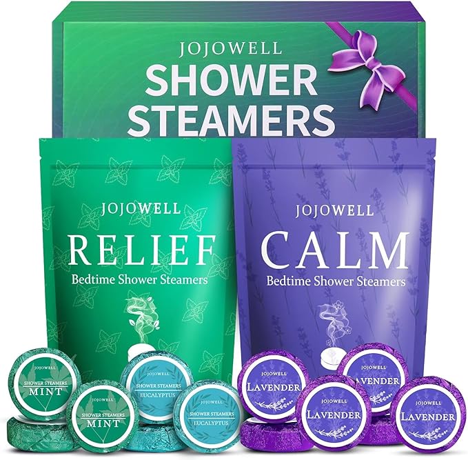 Shower Steamers Aromatherapy -12 Pack Birthday Gifts for Women Men, Shower Bombs with Essential Oils, Eucalyptus for Shower, Nasal Relief, Self Care Home Spa Gifts for Mom, Her