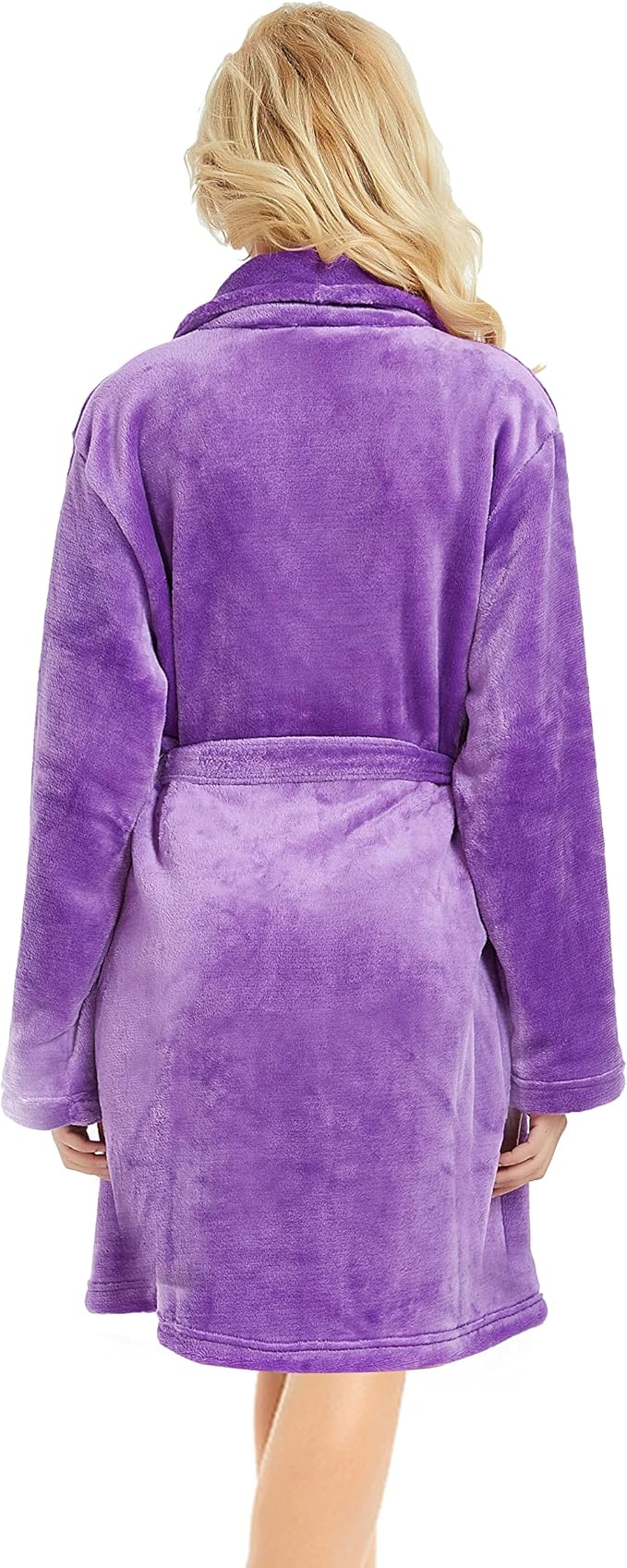 U2SKIIN Women Fleece Robe, Short Cozy Plush Robes for Womens Soft Shawl Collar Warm Spa Bathrobe