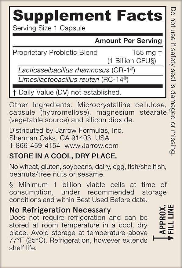 Jarrow Formulas Fem-Dophilus - 1 Billion Organisms Per Serving - 30 Veggie Capsules - Women’s Probiotic - Urinary Tract Health - Up to 30 Servings