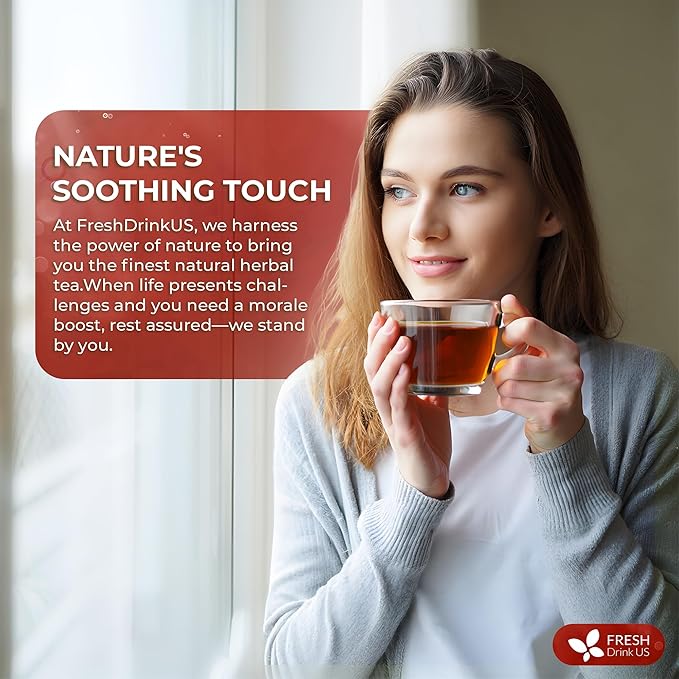 FreshDrinkUS, Premium Colon Cleanse Tea β 60 Tea Bags β Rhubarb Root & Hawthorn Berry with Senna, Lotus Leaf, Valerian Root & Psyllium Husk β Herbal Blend, Caffeine-Free. Vegan