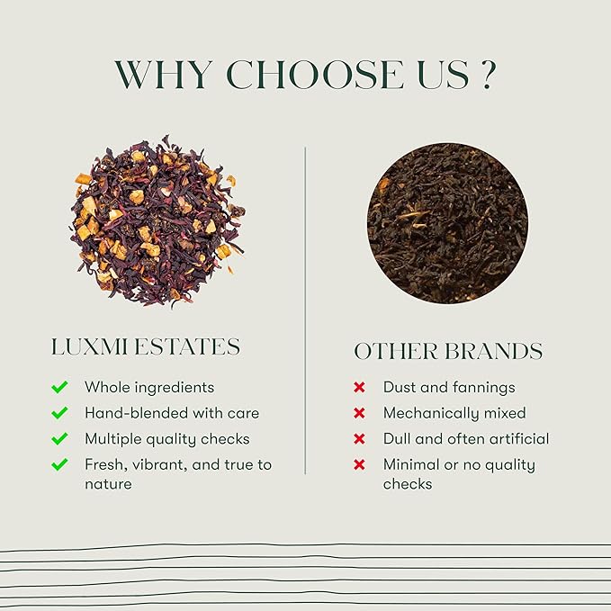 Luxmi Estates - Peach Mint Tea - 100g (50 Cups) | USDA Certified Organic Herbal Tea | Caffeine-Free