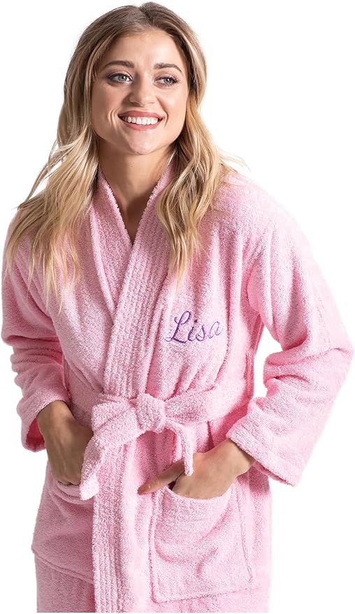 Turkuoise Soft & Absorbent Towel Robe, 100% Cotton Turkish Terry Cloth Kimono Bathrobes for Women