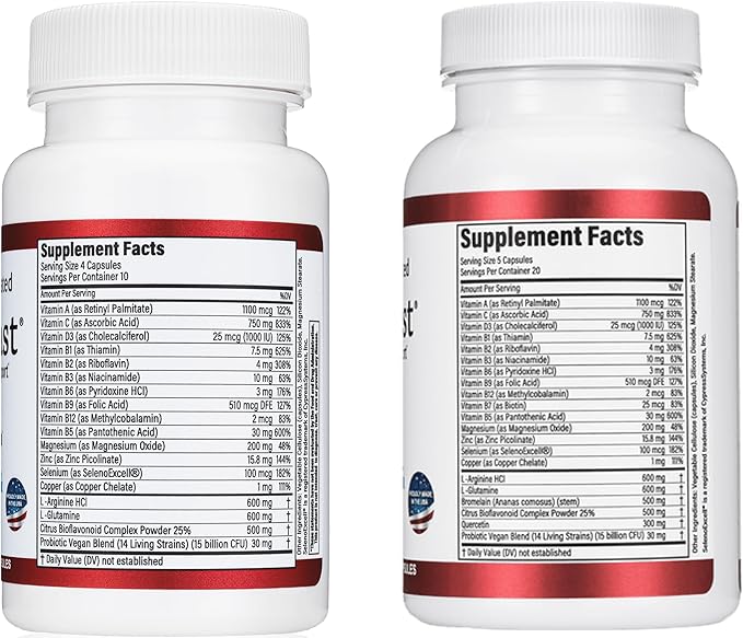 HealFast Complete Surgery & Injury Recovery Supplement: for Wound, Scar Treatment & Bruising w/Vitamins, Bromelain, Quercetin & Probiotics (Pre+Post Op)