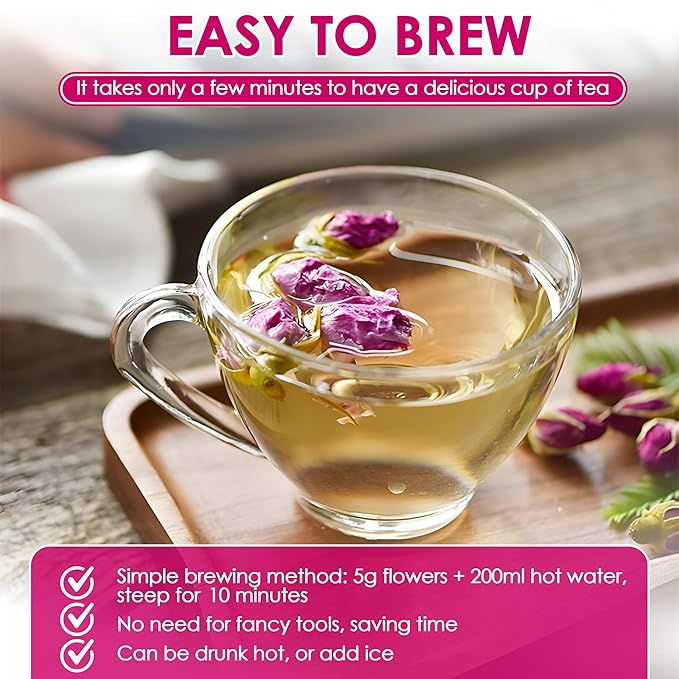 Nhat Anh Farm - Premium Dried Rose Buds - 3.5oz (100g) Dried Rose Buds Natural & Pure, Sugar/Caffeine/Gluten Free - For Making Tea