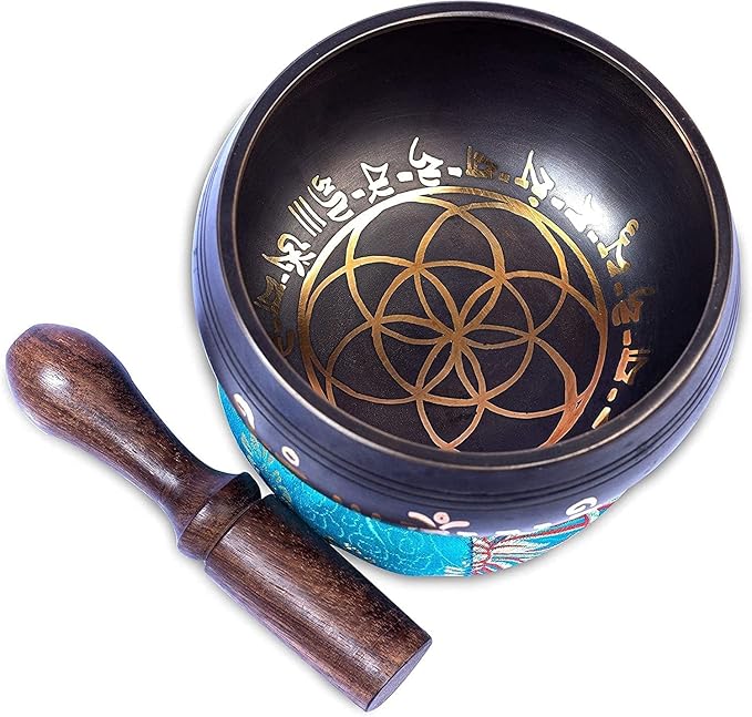 Tibetan Singing Bowl Set Brass - Master Healing Grade - Authentic Handcrafted Sound Bowl by Himalayan Bazaar