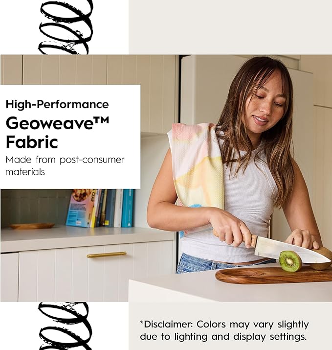 GEOMETRY Kitchen Dish Cloths - Spring & Summer Collection - Premium Dishcloths with Geoweave - Absorbent & Fast Drying Kitchen Towels - Soft Floral, 10" x 10" - 3-Pack