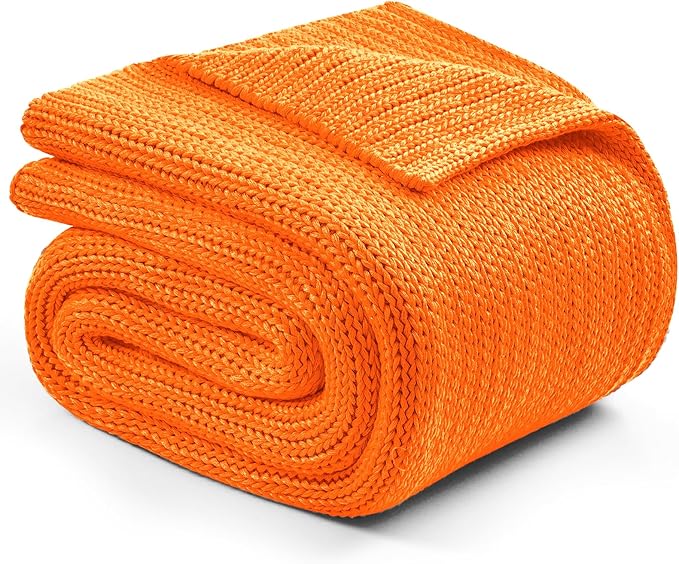 L'AGRATY Knitted Weighted Blanket - 48"x72" 20lbs Cooling Chunky Knit Heavy Blanket for Adults Braided Crochet Throw Thick Cable Yarn Knit Decorative No Beads Evenly Weighted Machine Washable