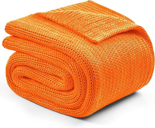 L'AGRATY Knitted Weighted Blanket - 48"x72" 20lbs Cooling Chunky Knit Heavy Blanket for Adults Braided Crochet Throw Thick Cable Yarn Knit Decorative No Beads Evenly Weighted Machine Washable