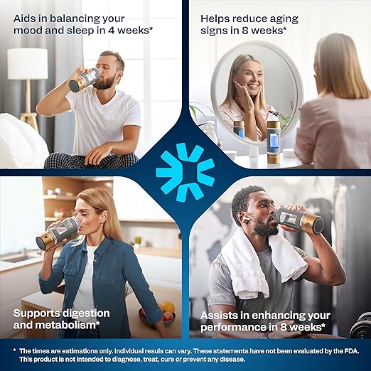 Hydrogen Water Bottle | Large 16.2 oz (480 ml) Hydrogen Water Bottle Generator 3000 ppb | Hydrogenator Machine | SPE/PEM Hydrogenated Ionizer Generator (Golden w/Gray)