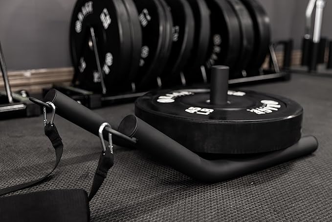 R2 Weight Training Pull Sled with Harness. 90 LBS Capacity & 6.5 Feet Strap. Power Speed Sled Ideal for Endurance and Weight Training. Compatible with Bumper Plates (Black)