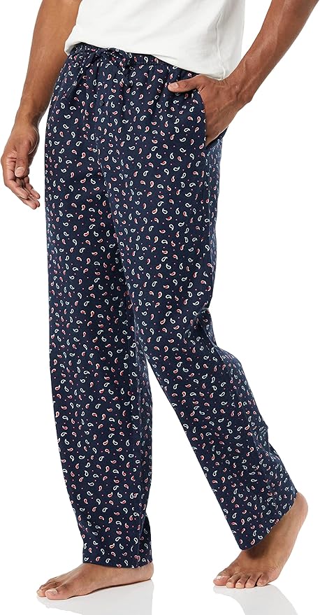 Amazon Essentials Mens Straight-Fit Woven Pajama Pant with Pockets