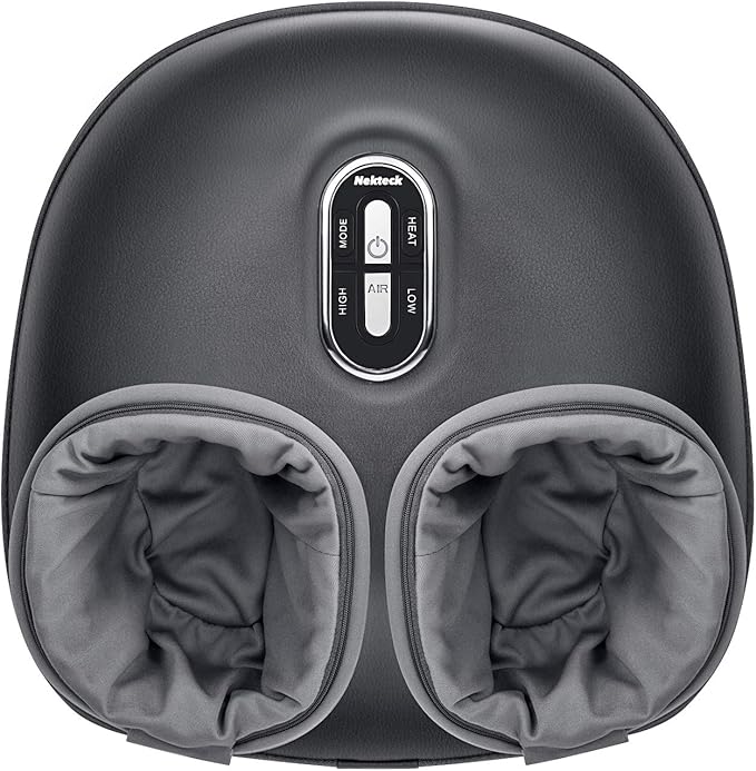 Nekteck Shiatsu Foot Massager with Heat, FSA Eligible Deep Kneading Therapy Air Compression, HSA Feet Massage Improve Blood Circulation Foot Wellness Soothing Pain Relief, Relax for Home Office Use