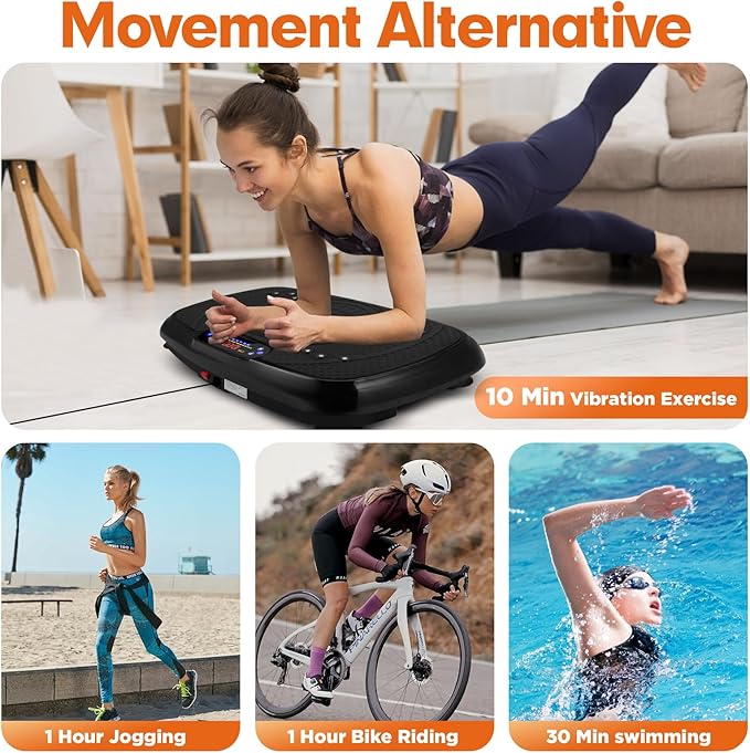 Vibration Plate Exercise Machine, Full Body Exercise Equipment, 199 Adjustable Speeds Power Vibration Board Used for Home Fitness, Shaping, Training, Recovery, and Weight Loss