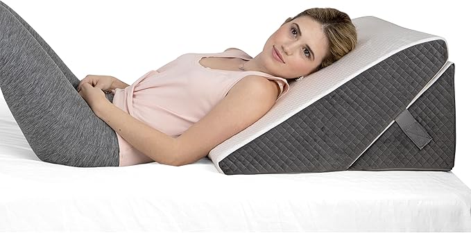 Kolbs Bed Wedge Pillow Chic Jacquard Cover for Sleeping and Acid Reflux, Heartburn (Adjustable Height Wedge)