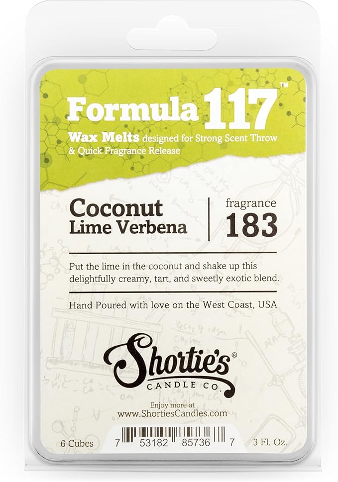 Shortie's CANDLE CO. Fruit&Berry Wax Melts Variety Pack-Formula 117-Coconut Lime Verbena, Grapefruit, Lemon Blueberry-3 Highly Scented 3 Oz. Bars-Made With Natural Oils-Fruit&Berry Warmer Wax Cubes
