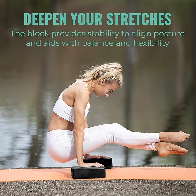 3" Yoga Block, 10 Pack Bulk EVA Foam Yoga Blocks, Firm and Supportive Yoga Brick, Balance Foam for Stretching, Pilates, and Workout, 3" x 6" x 9"