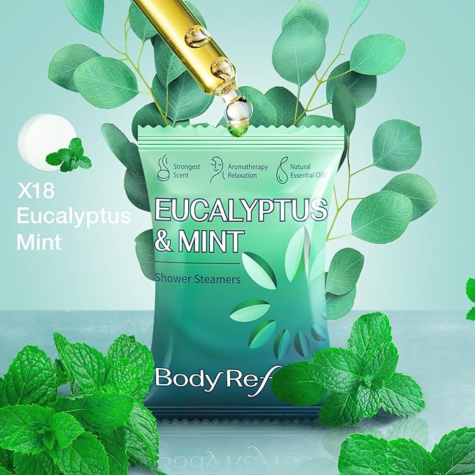 Shower Steamers Aromatherapy -18 Packs Eucalyptus Mint Shower Bombs, Birthday Gifts for Women Men, Stress Relief Self Care Eucalyptus for Shower, Thanksgiving, Halloween, Christmas Stocking Stuffers