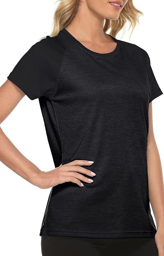 MoFiz Women's Short Sleeve UPF 50+ Sun Protection Sports T-Shirt Quick Dry Running Workout Athletic Tee Top