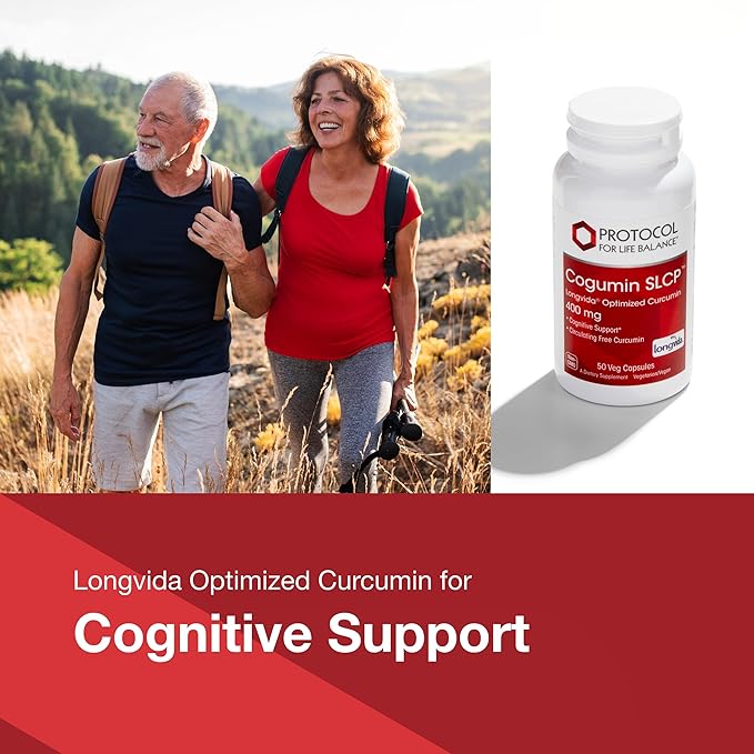 PROTOCOL FOR LIFE BALANCE Cogumin SLCP 400mg Curcumin - Neurological Support - with Curcuma Longa Extract - Cognitive Support Supplement - Vegan-Friendly & Non-GMO - 50 Veg Capsules