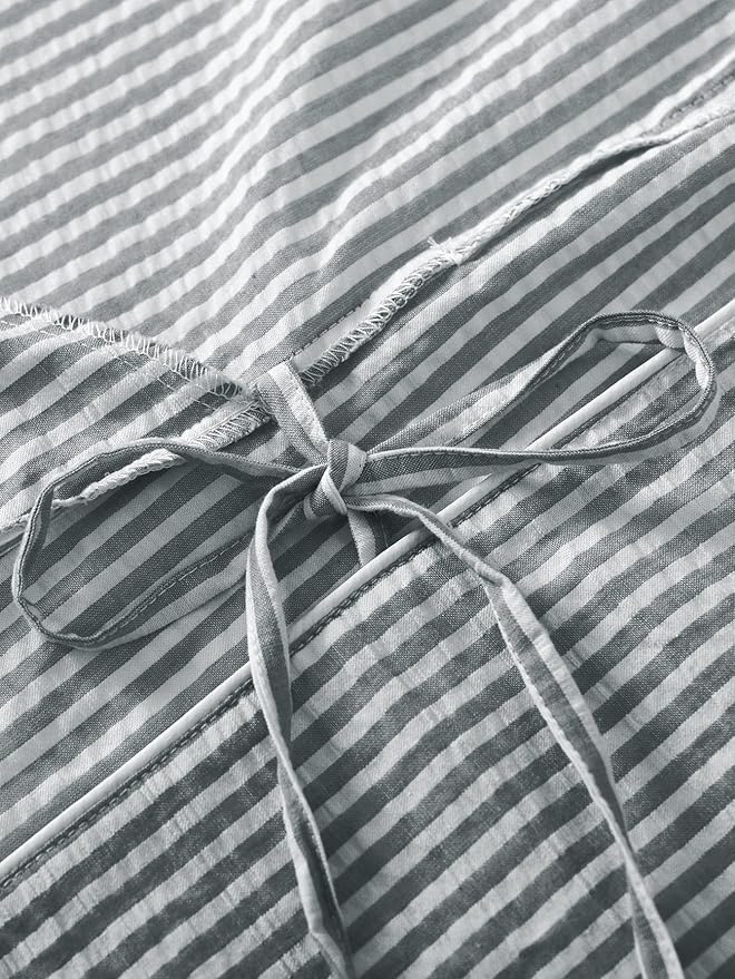 Latuza Women's Seersucker Robe Cotton Bathrobe with Pockets