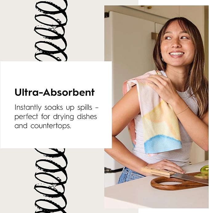 GEOMETRY Spring Kitchen Towels - Quick Dry Microfiber Cloth Spring & Summer Dish Towels for Kitchen Drying - Premium Quick Dry Towel - Spring Picnics, 18" x 30" - 1-Pack