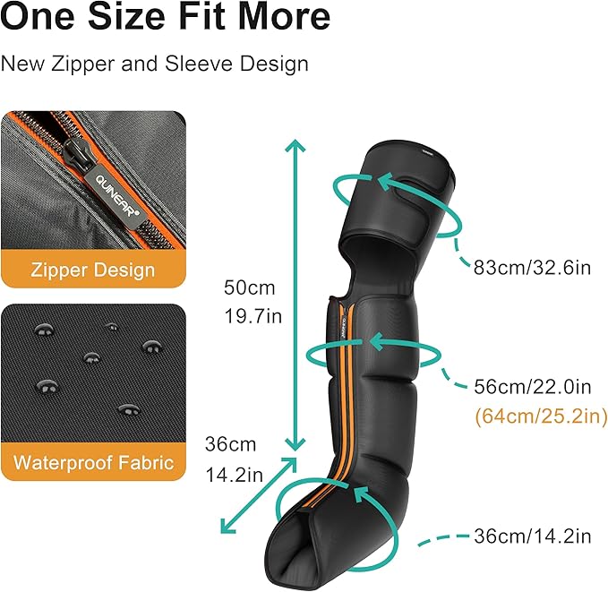 QUINEAR Advanced Cordless Full Leg Air Compression Massage, Leg and Foot Massager with Wireless Remote, Foot Calf & Thigh Massager for Swollen Legs, Rechargeable & Portable for All-Day Relief