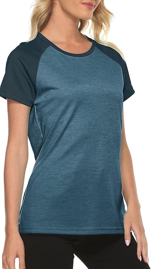 MoFiz Women's Short Sleeve UPF 50+ Sun Protection Sports T-Shirt Quick Dry Running Workout Athletic Tee Top