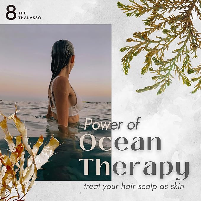 8 THE THALASSO Natural Shampoo & Conditioner Set for Women, Detangling & Itchy Scalp Shampoo for Men by Tea Tree, Peppermint, Ceramide & Collagen in Japan, Sulfate Free 32.16 Fl Oz OILY HAIR