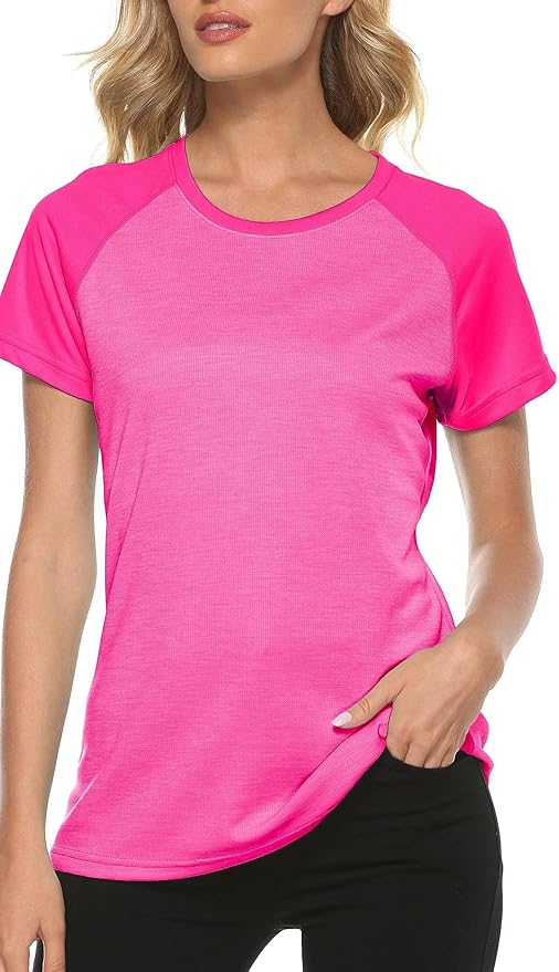 MoFiz Women's Short Sleeve UPF 50+ Sun Protection Sports T-Shirt Quick Dry Running Workout Athletic Tee Top