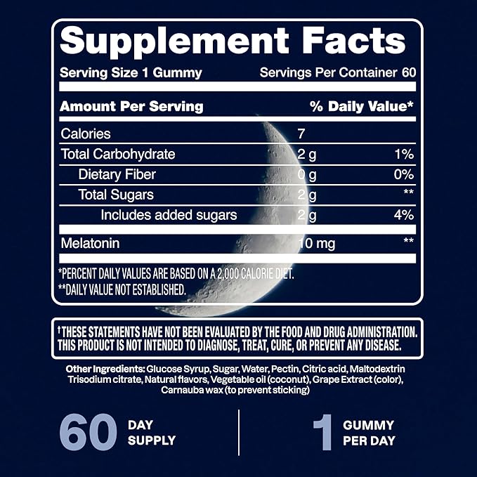 Cliganic Melatonin Gummies (10 mg, 60-Day Supply) - Adult Sleep Aid, Berry Flavor, Vegan, Non-GMO, Kosher, Gluten-Free Supplement, Helps Regulate Circadian Rhythm & Promotes Peaceful Nights