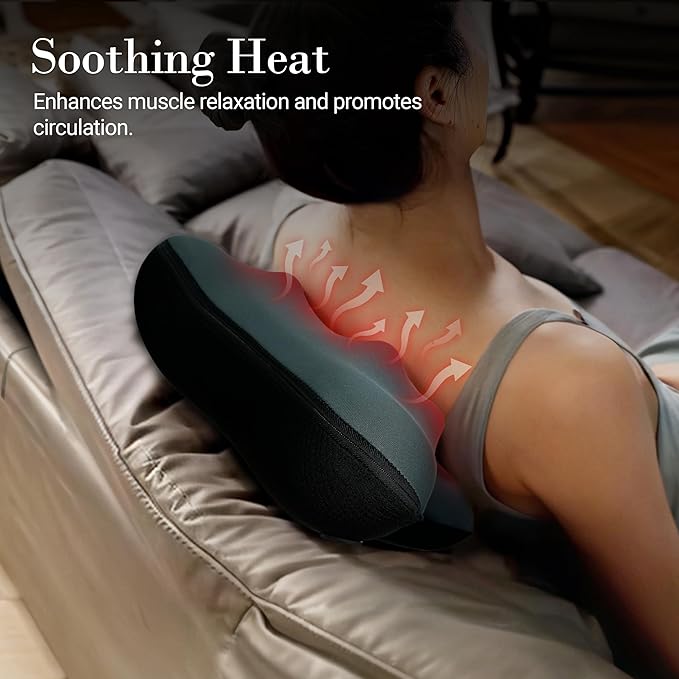 Back Massager with Heat, FSA Eligible HSA Eligible Cordless Shiatsu Neck Massager for Muscle Pain Relief, Kneading Massage Pillow for Neck, Back, Shoulder, Gifts for Women Men