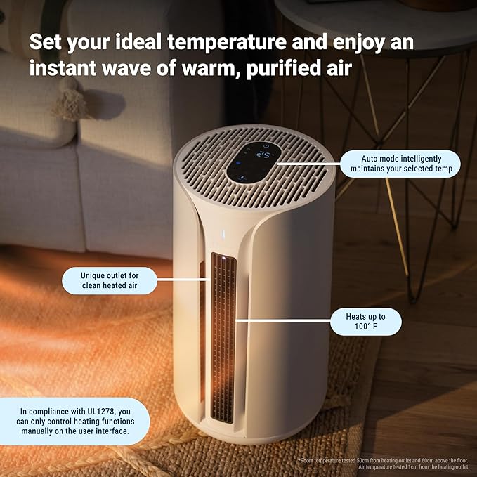 BLUEAIR ComfortPure Most Powerful 3-in-1 Air Purifier: Cooling, Heating, Purifying –HEPASilent Cleaner for Home, Pets, Allergies, Dust, Smoke, Odor – Covers 840 sqft in 60 Minutes – All season comfort