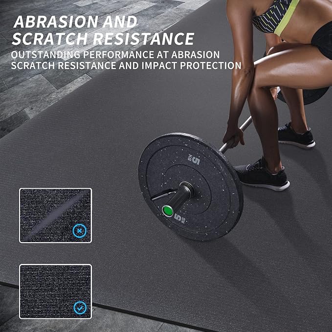 MRO Extra Large Exercise Mat For Home Gym, 8'x4.5'/7'x4.5'/6'x4.5'(7mm) Workout Mats for Gym Flooring, Non-Slip, Extra Thick Durable Cardio Mat, Ideal for Plyo, Weights, MMA, Jump Rope -Shoe Friendly